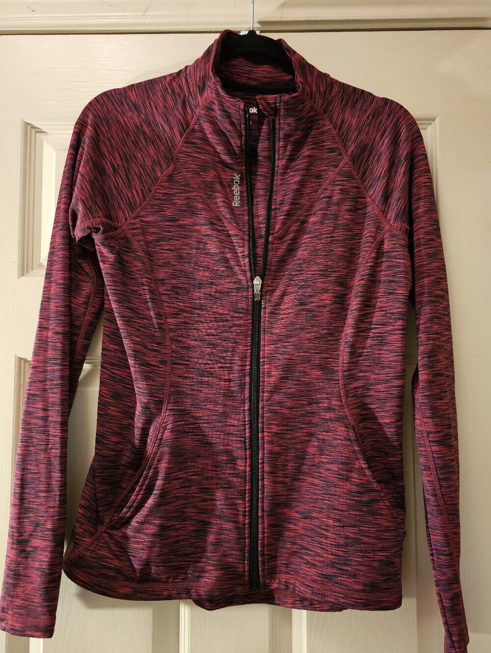 Reebok Women's Pink Space-Dye Zip-Up Jacket